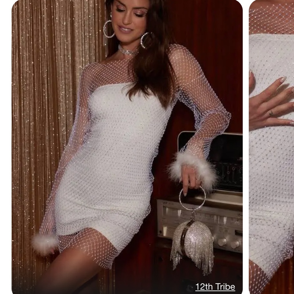 12th tribe white net dress